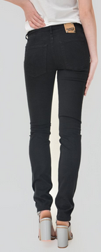 Black organic sateen skinny jeans from Monkee Jeans