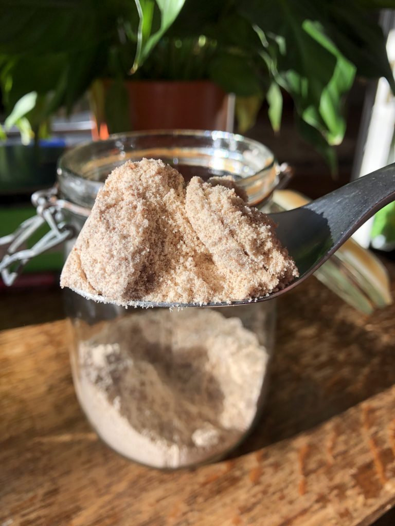 Spoonful of homemade gluten free wholemeal flour