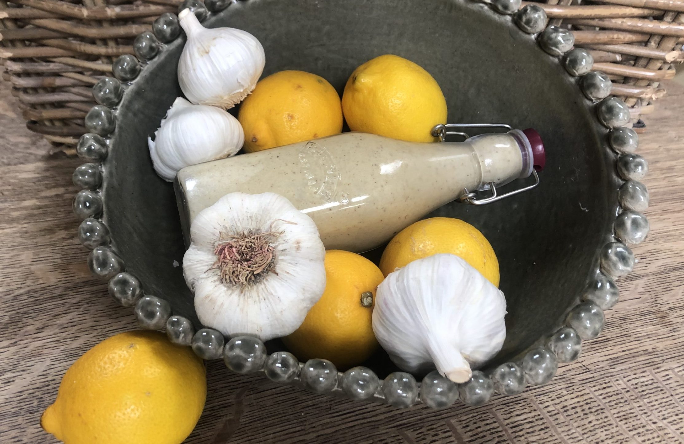 Lemon, garlic and tahini dressing